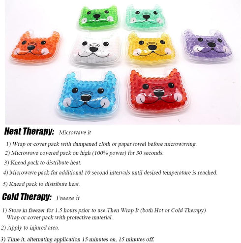 Small Ice Packs, Gel Ice Packs for Injuries Hot & Cold Ice Packs Bulk Reusable Gel Bead Ice Pack Cold Compress for Pain Relief (8 Count Dog (Pack ...