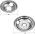 4 Pack Chrome Reflector Bowls Universal Drip Pan Kits Gas Stove Burner Rings Compatible for Whirlpool W10278125 W10196405 W10196406