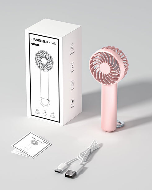 Portable Handheld Fan, Mini Portable Fan, 2000mAh Rechargeable USB Fan, 3 Speed Personal Small Desk Fan, Strong Airflow, Super Quiet, Pocket Fan w...