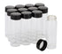 12 Pack of 3 inches, 30 ML, Clear Glass Bottles Storage Container Sample Cosmetic Vials with Black Screw Caps...