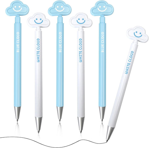6 PCS Smiley Ballpoint Pens Cloud Shaped, Cute Retractable Back to School Pens, Aesthetic Stationery for Women Teacher Writing Note Taking Journal...