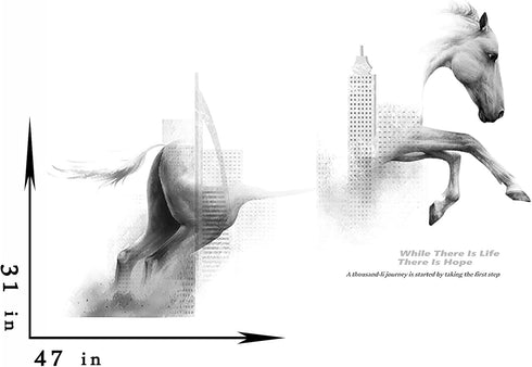 Horse Wall Decals Wall Stickers Peel and Stick Removable Decal Stick DIY Wall Art Murals Home Wall Decor for Bedroom Living Room Classroom Office ...