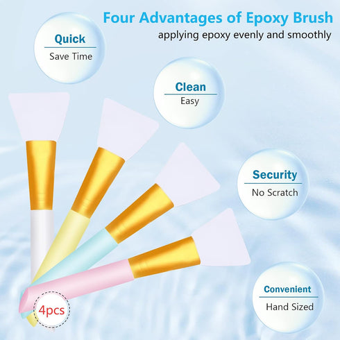 Silicon Epoxy Brushes Set for Making Epoxy Glitter Tumblers, Reusable Flexible Epoxy application Sticks for Spreading an Even Coat of Epoxy Resin ...