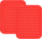 Smithcraft Silicone Trivet Set, 2 Pack, Food-grade, Heat Resistant, Multi-functional, Size: 9x12 Inch, Thickness: 0.27 Inch, Color: Red, Shape: Re...