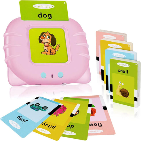 Talking Flash Cards with 224 Sight Words, Montessori Educational Learning Interactive Toddler Toys, Speech Therapy and Autism Sensory Toys, Pink...