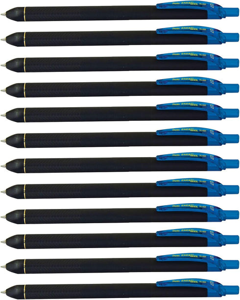Pentel EnerGel Kuro Liquid Gel Pen, (0.7mm) Medium line, Sky Blue Ink, 12 Pack (BL437R1-S)...