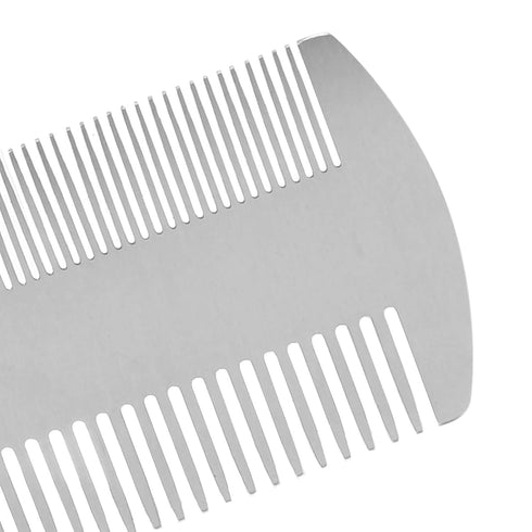 1Pc Silver Dual Action Stainless Steel Credit Card Size Comb Pocket Comb Anti-Static Hair Comb Beard Mustache Comb For Man Beauty and Personal Car...