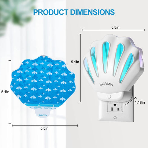 Gnat Traps for House Indoor HU002 Plug-in Fly Trap Indoor, Electric Gnat Killer Indoor Catcher Flying Insect Trap with Night Light UV Attractant C...