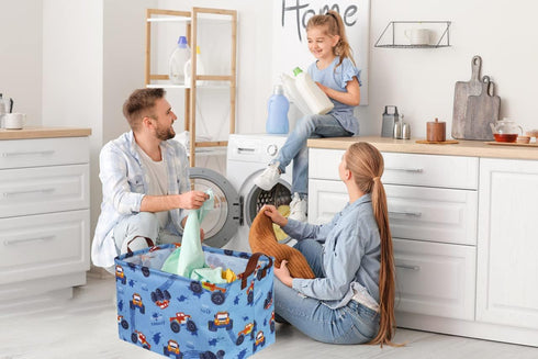 Rectangular Monster Truck Basket Organizer.Kids Basket ,Boys Storage Basket with Handles.Car Basket for Kids,Toys Bins,Books,Kid's Gifts Storage. ...