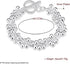 Fashion Sterling Silver Ball Bead Chain Bracelet -Handmade Link Chain Bracelet For Women Mom Wife Valentine Mothers day Gift, Toggle Button 8"...