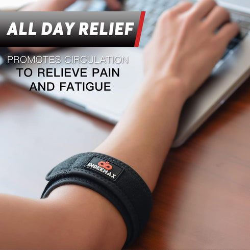 INDEEMAX Tennis Elbow Brace for Men & Women Golfers Tennis Elbow Strap Pain Relief Tendonitis Elbow Brace Adjustable Forearm Band with Compression...