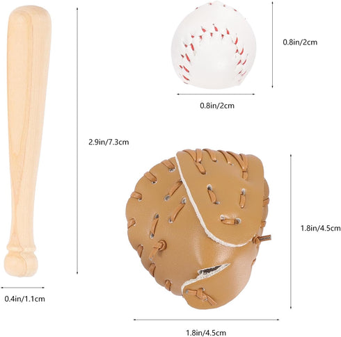 Vaguelly 2 Sets Pretend Play Accessories Baseball Keychain Baseball Toys for Kids Glove Baseball Outside Toys Softball Party Favors Backpack Keych...