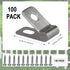 Wire Fence Clips 100 Pcs Fence Wire Clamps Stainless Steel Fencing Mounting Clips with 100 Pcs Stainless Steel Screws for 12-16 Gauge Welded Wire ...