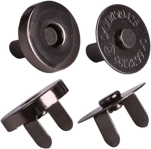 Mini Skater Round Magnetic Snaps Bag Button Clasps Closure Purse Handbag with Washer Nickel? 6-Pack (18mm, Black)...