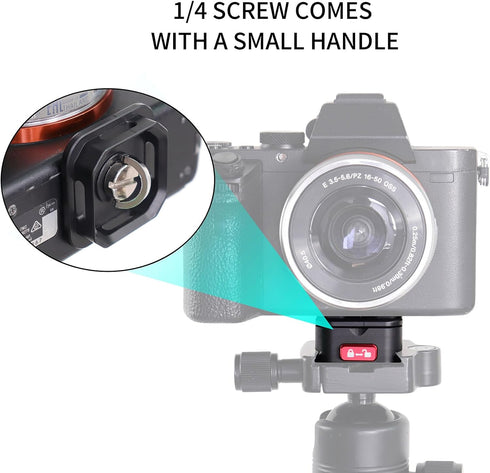 Quick Release Plate Kit QR Plate Camera Mount Adapter, Quick Release System with 1/4 Inch Screw for DSLR/Cameras/Tripod/Monopod/Slider/Handheld Gi...