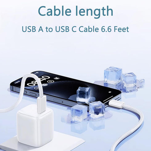 DTOL USB C to USB C Cable (6.6ft Nylon Braided), 60W/45W/36W/30W/20W/18W Fast Charging, Compatible with iPhone15/iPad/MacBook, Samsung and More...