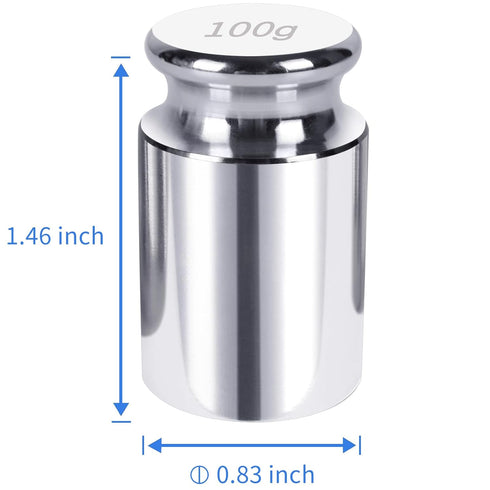 QP Calibration Weights, 100 Gram OIML Class M1 High Precision Scale Weights, Stainless Steel Gram Weights, Chrome Finish, Scale Calibration Weight...