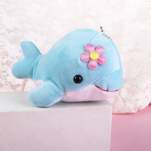 Yellow Mini Stuffed Animal Dolphin Plush Toys Soft Lovely Dolphin Stuffed Keychain Bag Pendants Tiny Ocean Animal Accessories for Keychain Decor S...