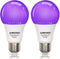Black Light Bulb 12W(100W Equivalent) - E26 UV LED Bulbs for Neon Party, Halloween, Fluorescent Poster, Body Paint - 2 Pack...