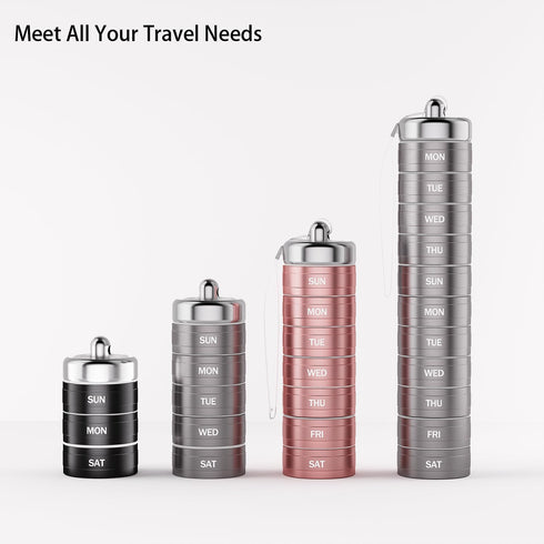 Travel Pill Organizer-Weekly Medicine Pill Case?7 Day Pill Container,1 Time a Day BPA Free Moisture Proof Stackable Travel Pill Box for Vitamin, F...