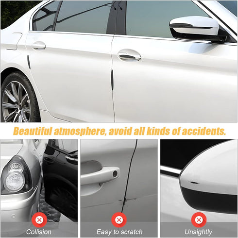 6Pcs Silicone Car Door Edge Guards, 5.8" Anti Scratch Collision Protector, Self Adhesive Rear View Mirror Cover Protective Strip, Side Edge Protec...
