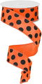 Craig Bachman 1.5" Large Polka Dot Ribbon: Orange & Black (10 Yards) Craft Floral Arrangement Gift Wrapping Wired Edge Ribbon …...