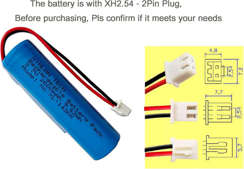 XINLANTECH 3.7V 2600mAh 9.62Wh Rechargeable Li-ion Battery with XH2.54mm-2Pin Plug for Croove B0143KH9KG Voice Amplifier Replacement Battery...