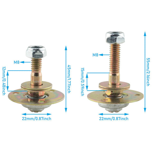 4PCS Rocking Chair Bearing Screws 2pcs(M8x45mm M8x55mm) Furniture Hardware Accessories Mechanical Bearing Iron...