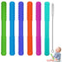 Hollow Teething Tubes Toys for Babies Girls Boys, 6 Pack Silicone Baby Teether Toy Tube for Infants with Nursing Biting Chewing, Chew Straws for T...