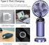 Handheld Portable Fan,Mini Personal Foldable Hand Fan,4000mAh Battery Operated,USB Rechargeable,5 Adjustable Speeds Desk Table Fan with Base,Lanya...