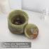 3" x 3" marble salt celler with lid 3.5oz, herb pot & candy bowl for modern kitchen countertop, trinket jewelry dish decorative container (Green O...