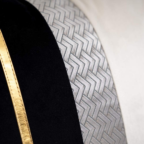 Yangest Black Patchwork Velvet Throw Pillow Cover with Gold Striped Leather Cushion Case Modern Luxury Pillowcase for Sofa Couch Bedroom Living Ro...