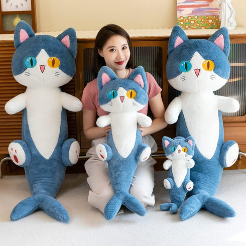 FANGYU Cute Plush Shark cat Toy, Cartoon Soft Stuffed Pillow Long Throw Sleeping Pillow,Shark Gifts for Kids (50cm/19.6in)...