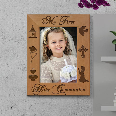 KATE POSH - My First Holy Communion - Girl Design Picture Frame (5x7-Vertical)...