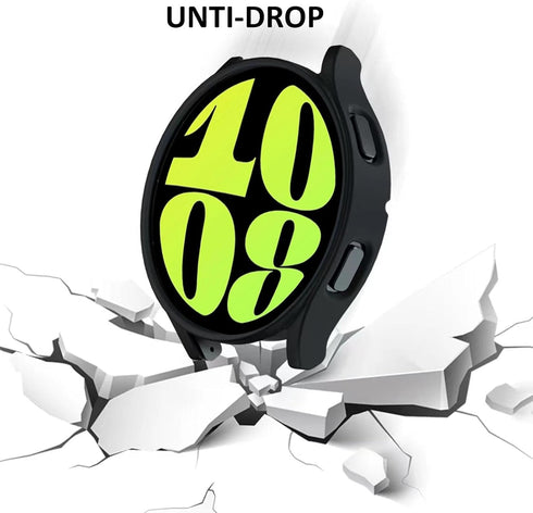 2 Pack Case for Samsung Galaxy Watch 6 40mm,Waterproof Tempered Glass Screen Protector Accessories Hard PC Ultra-Thin Protective Cover Bumper for ...