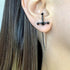 Gothic Sword Earrings Rhinestone Dagger Earrings for Women Men Punk Cool Sword Screw Earrings Cross Sword Earrings Retro Sword Front Back Stud Ear...