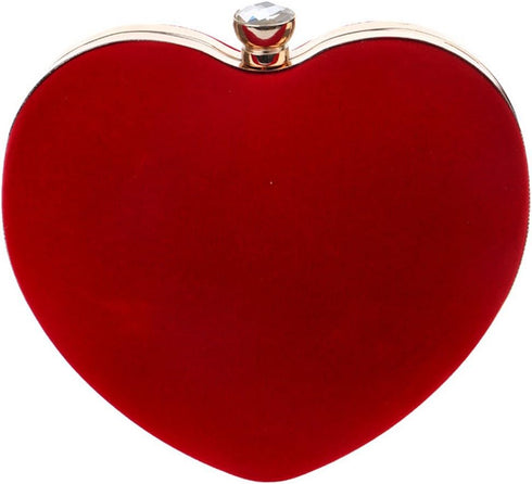 Women Heart Shaped Handbag Mini Clutch Chain Purse Chic Shoulder Bag Evening Tote...