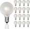 25 Pack G40 LED Globe Frosted Light Bulbs, Shatterproof Led Replacement Light Bulbs for Indoor Outdoor String Lights, E12 Screw Base 0.6watt, Warm...