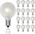 25 Pack G40 LED Globe Frosted Light Bulbs, Shatterproof Led Replacement Light Bulbs for Indoor Outdoor String Lights, E12 Screw Base 0.6watt, Warm...