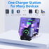 5-Port USB-C Fast Charging Station for Multiple Devices - Compatible with Phone, iPad, Tablet - Multi Device Family Charging Organizer with Free A...
