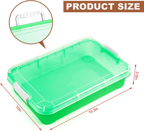 15Inch Portable Sensory Bin Play Tray with Lid, Fill with Water, Sand, Beads and More (Green)...