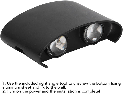 LED Wall Sconce, Wall Lights, LED Wall Lamp Waterproof Modern Sconce Light Indoor Outdoor Decoration 90?265V 4W Black Shell (warm light)...