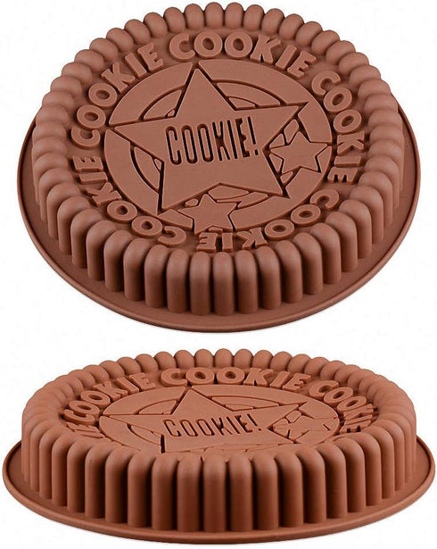 2Pcs Giant Sandwich Oreo Big Cookie Cake Pan 9 Inch Rock Star Bread Baking Silicone Mold (Set of 2, Random Color)...