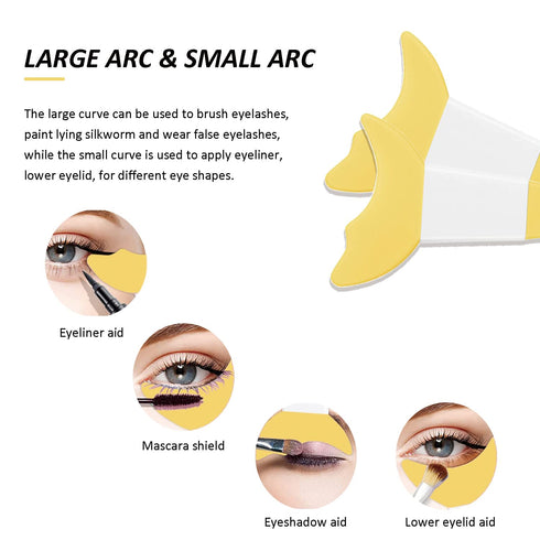 Eyeliner Stencils 4Pcs Reusable Silicone Eyeliner Aid Mascara Shield Eyeliner Eyelash Eyeshadow Lipstick Applicator Guide Tool Multifunctional Eye...