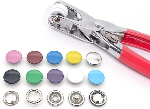 Censib 200 Sets Snap Button Kit with Snap Fastener Tool for Clothing Fabric?800pcs Button Snaps 9mm)...