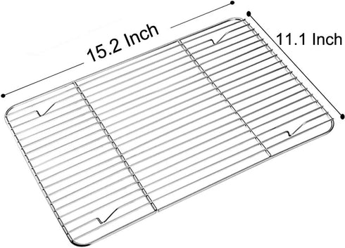 TeamFar Baking Rack, Cooling Roasting Rack Stainless Steel for Baking Sheet Oven Pan, Healthy & Rust Free, Oven & Dishwasher Safe - Set of 3 (15.2...