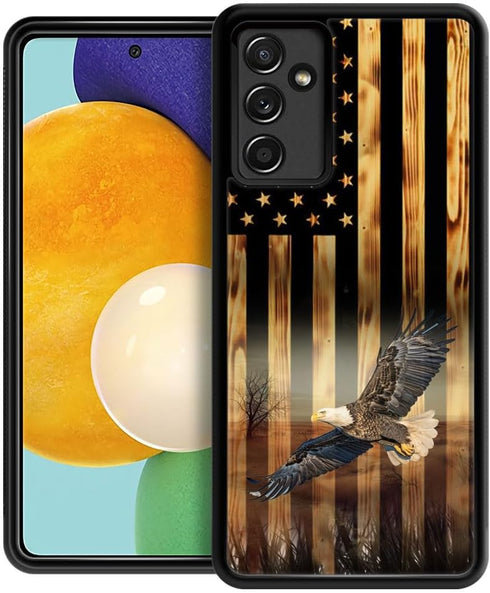 DAIZAG Case Compatible with Samsung Galaxy A13 5G Case,Flying Eagle American Wood Grain Flag for Man Woman,All-Round Protection Shockproof Anti-Sc...