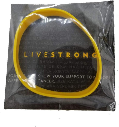 BRACELETS 3 PACK ADULT SIZE SILICONE WRISTBANDS YELLOW LIVE STRONG BRACELET RUBBER BRACELETS...