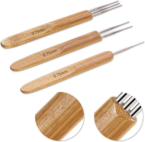 5 Pcs Dreadlocks Tool Set Includes 3 Pcs Dreadlocks Crochet 1 Hook 2 Hooks 3 Hooks Hair Weaving Needle Crochet, 2 Pcs Crochet Hair Tools Interlock...