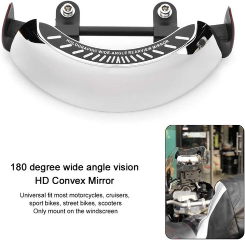 aqxreight - Motorcycle Rear View Mirror 180 Degree Wide-angle Rear View Mirror Blind Spot Side Mirror Universal...